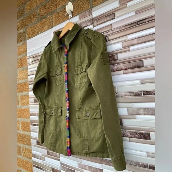 JENS PIRATE BOOTY X FREE PEOPLE Military Green Utility Jacket medium - Picture 2 of 9